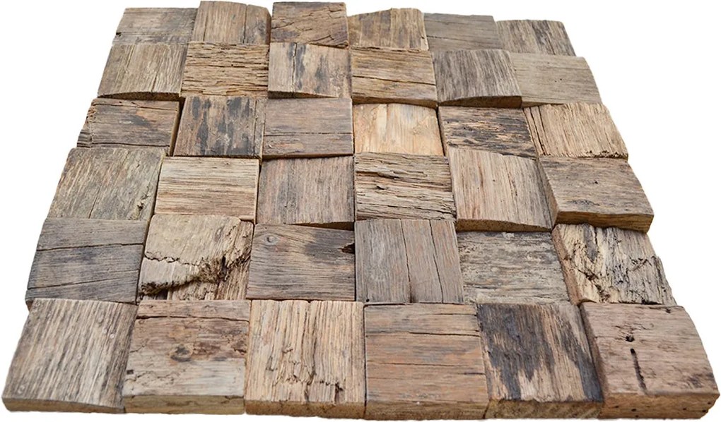 Houten Mozaïekpaneel | Marine Shipwood | 30×30 cm | Hout | Tegel