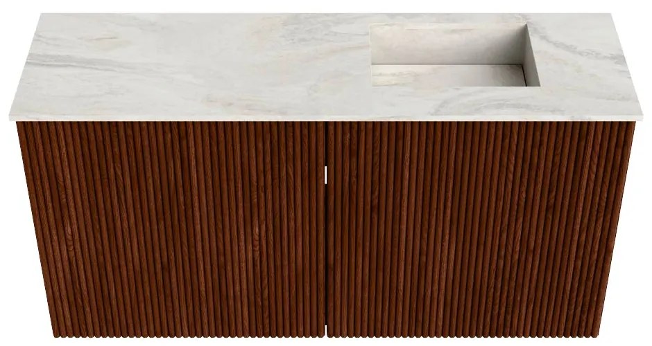 Mondiaz Joya DLux 80cm toiletmeubel ruby met wastafel faye rechts zonder kraangat ostra