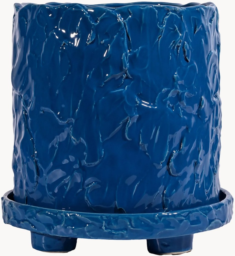 Handgemaakte plantenpot Muddy, H 24 cm