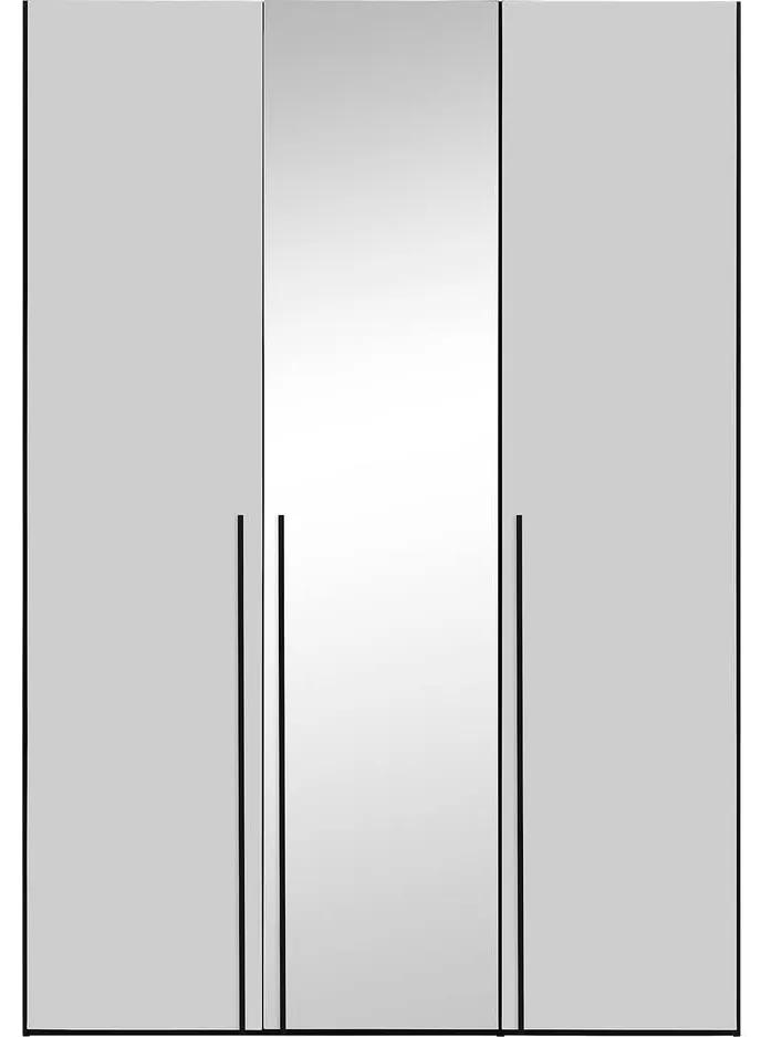 Goossens Kledingkast Easy Storage Ddk, Kledingkast 153 cm breed, 220 cm hoog, 2x glas draaideur en 1x spiegel draaideur midden