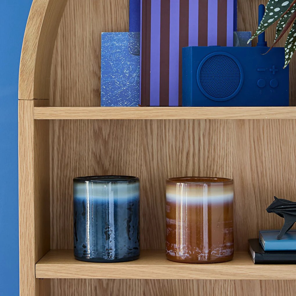 Windlicht in gekleurd glas H11 cm, Orlan