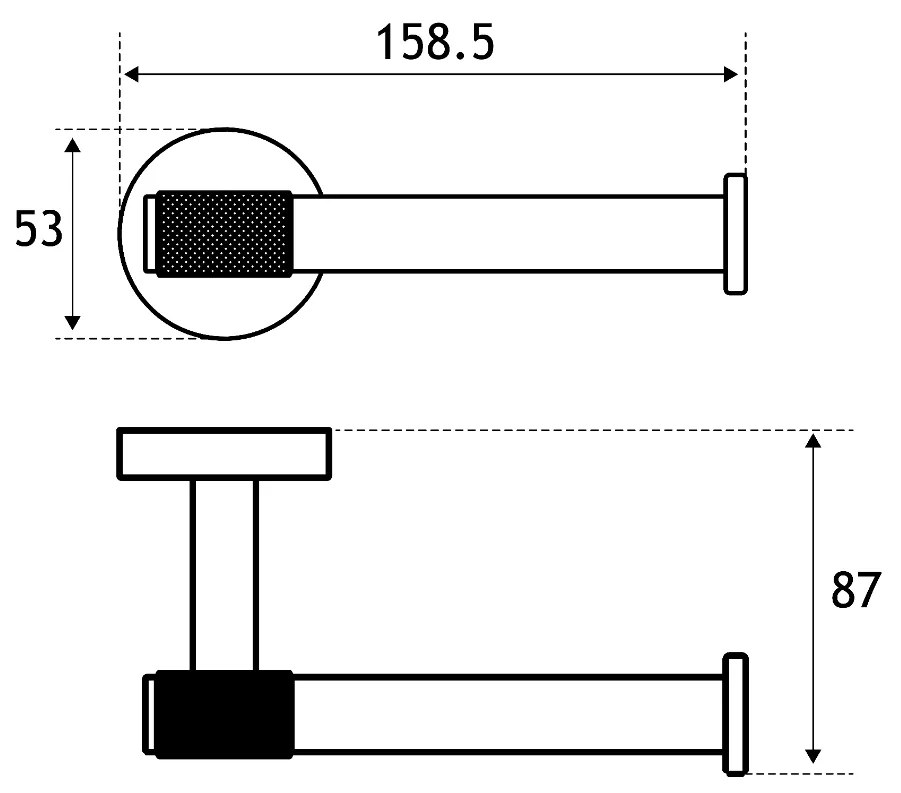 Eastbrook Catania messing toiletrolhouder zwart mat en messing geborsteld