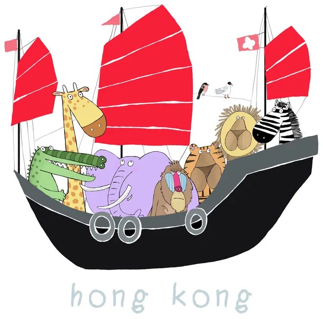 Ilustratie Jungle Animals in Hong Kong, Carla Daly