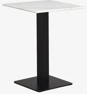 Vierkante Bar Tafel Van Natuurlijk Livanto-steen 60 X 60 Cm & Guangxi Wit Marmer - Zwart - Sklum