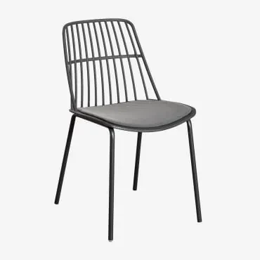 Pakket Van 4 Maeba Eetkamerstoelen Grijs – Grafiet - Sklum