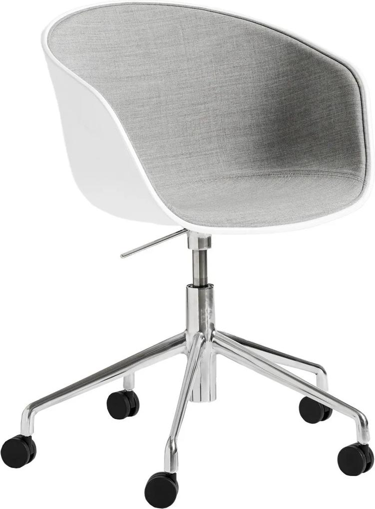 Hay About a Chair AAC52 gestoffeerde bureaustoel onderstel gepolijst aluminium kuip White Remix 123