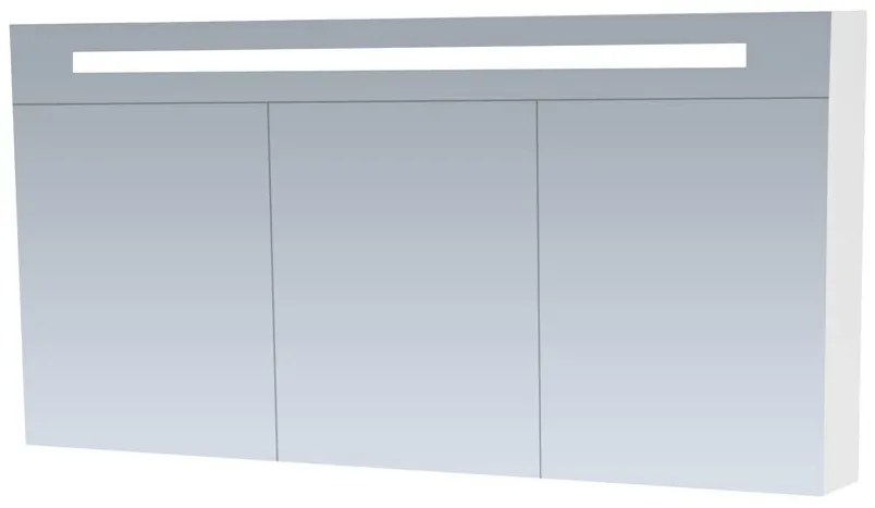 Brauer Promise Deluxe spiegelkast 140cm met 3 deuren en verlichting wit mat