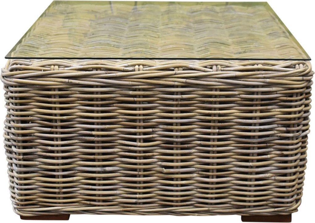 Nissah lounge tuintafel met glasplaat 75x75xH43 cm