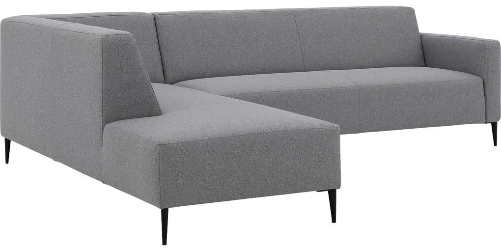 Goossens  Key West grijs, stof, 3-zits, modern design met ligelement links