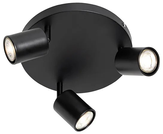 Moderne plafondlamp zwart verstelbaar rond 3-lichts - Java