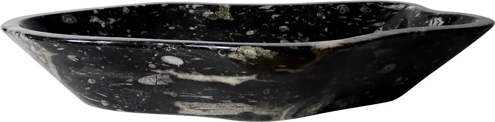 Zwart marmeren waskom | Eeuwenoud Orthoceras Fossiel | 40,5 x 69,5 x 12 cm
