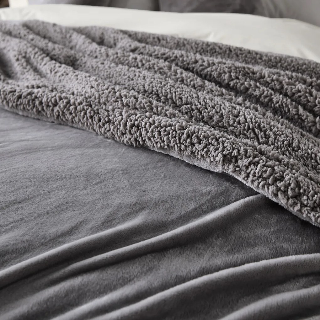 Beddensprei in fleece en sherpa, Maxine