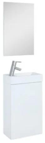 Plieger Senza toiletmeubel met 1 deur met spiegel 40cm met omkeerbare keramische wastafel glanswit 0957173