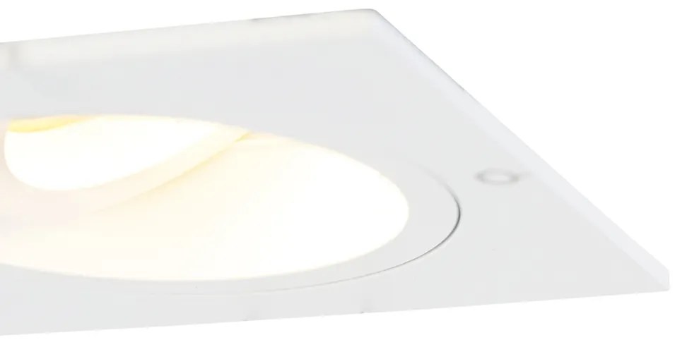 Set van 6 Inbouwspot vierkant wit draai- en kantelbaar - Chuck