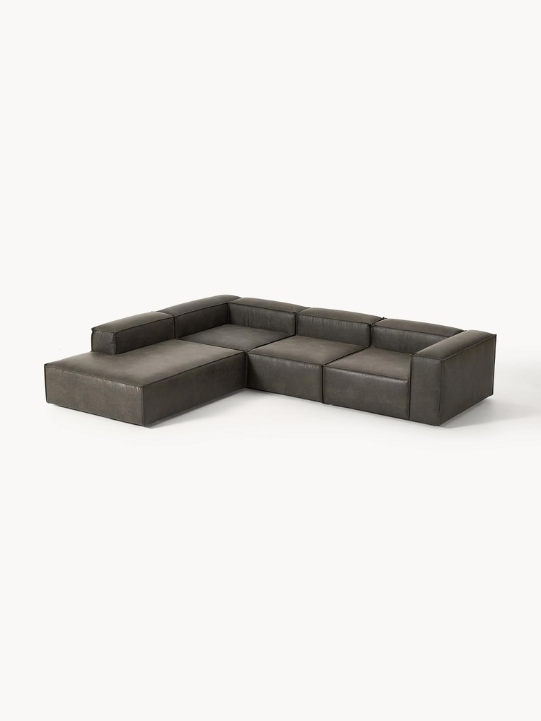 Modulaire leren hoekbank Lennon (4-zits)