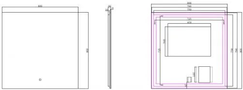 Mueller Sunshine spiegel met LED 80x80cm