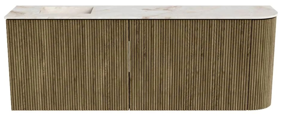 Mondiaz Joya DLux 110cm toiletmeubel ronding rechts dusk met wastafel faye links zonder kraangat frappe