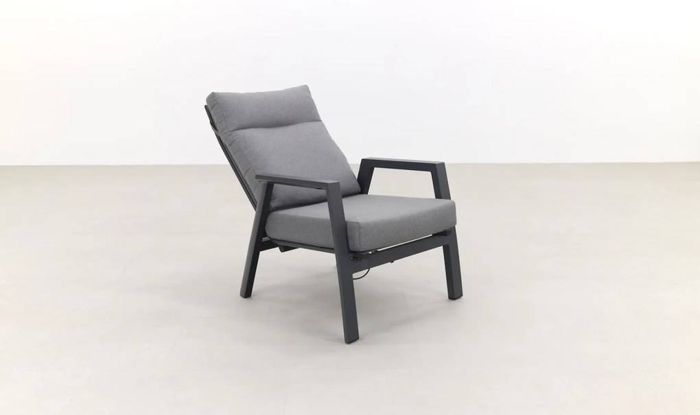 Azoren/Jersey stoel-bank loungeset 4-delig verstelbaar - Antraciet OP=OP