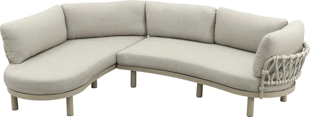 Serena organische hoek lounge bank 2 delig latte rope