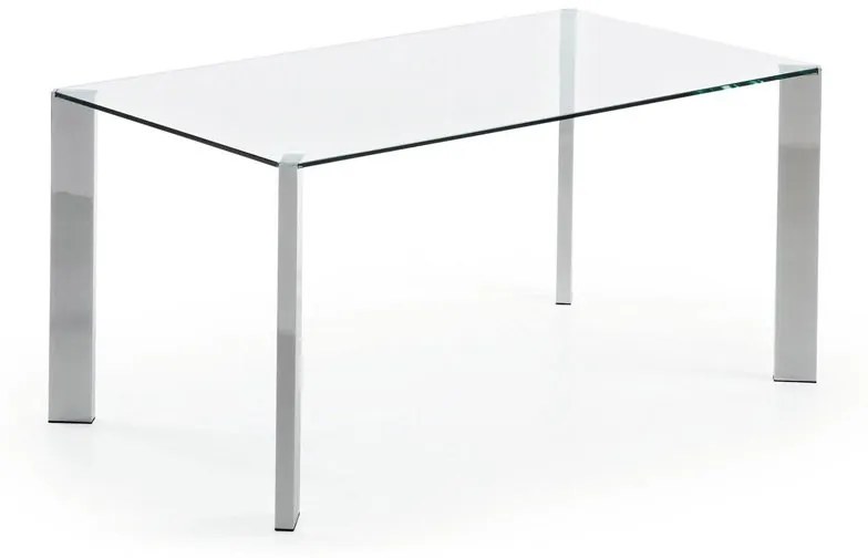 Kave Home Spot Glazen Tafel Met Chroom 160 Cm - 160 X 90cm.