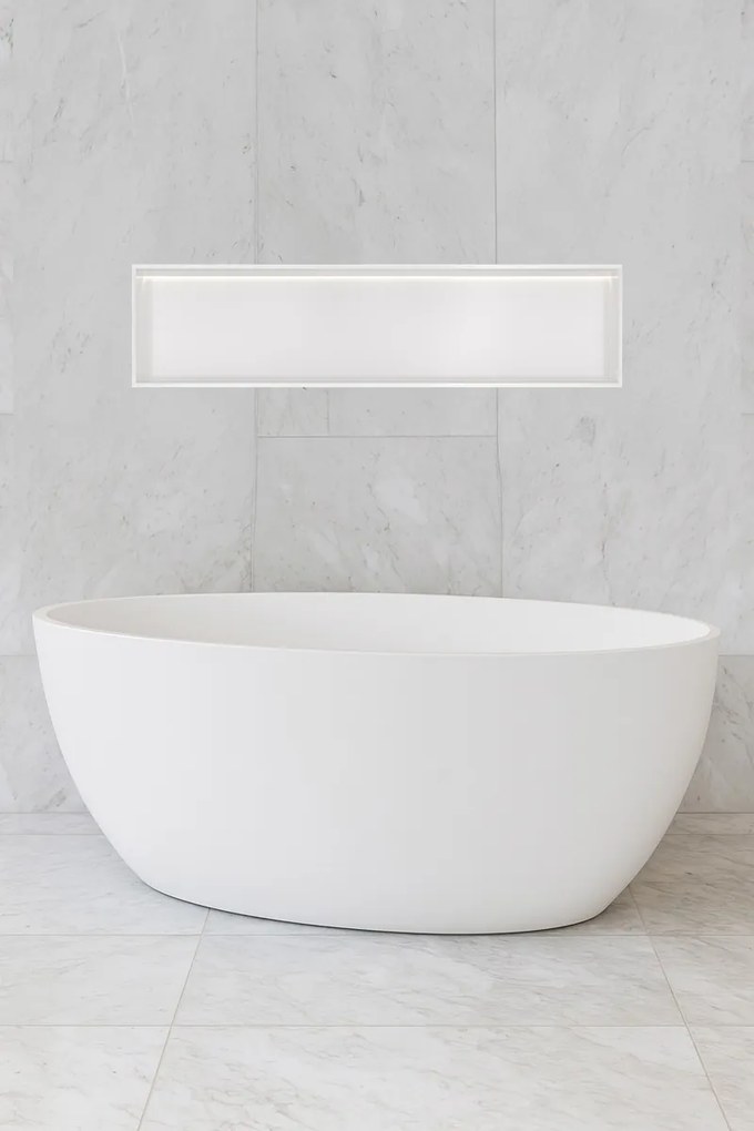 Hotbath &More inbouwnis met verlichting 30x120x10cm wit mat