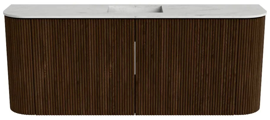 Mondiaz Joya DLux 105cm toiletmeubel ronding links/rechts walnut met wastafel faye midden 1 kraangat opalo