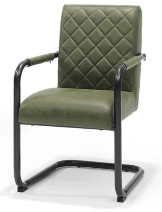 Eetkamerstoel - Monaco - stof Maya lederlook groen