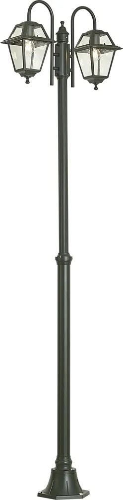 Klassieke buiten lantaarn donker groen 235cm 2-lichts IP44 - Berta