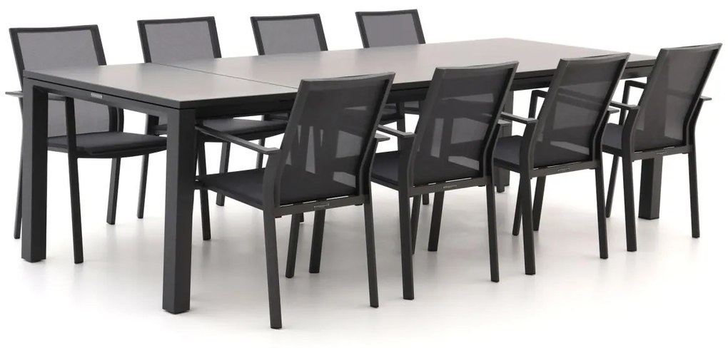 Diningset Bernstein  | 8 personen aluminium | Tuinset stapelbaar | 9-delig | Kees Smit Tuinmeubelen