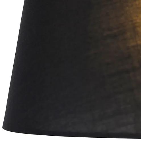 Klassieke vloerlamp messing met zwarte kap verstelbaar - Ladas Klassiek / Antiek E27 Binnenverlichting Lamp