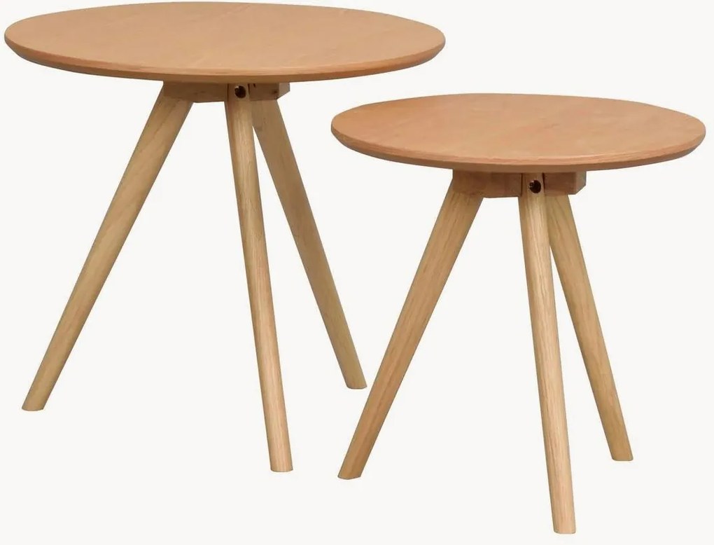 Houten bijzettafels Yumi, 2-delig