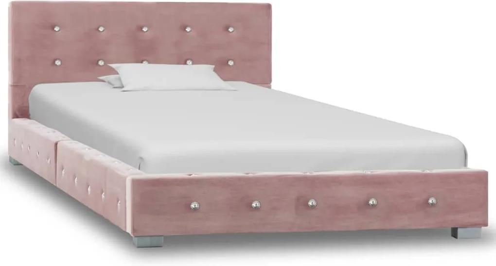 Bedframe fluweel roze 90x200 cm