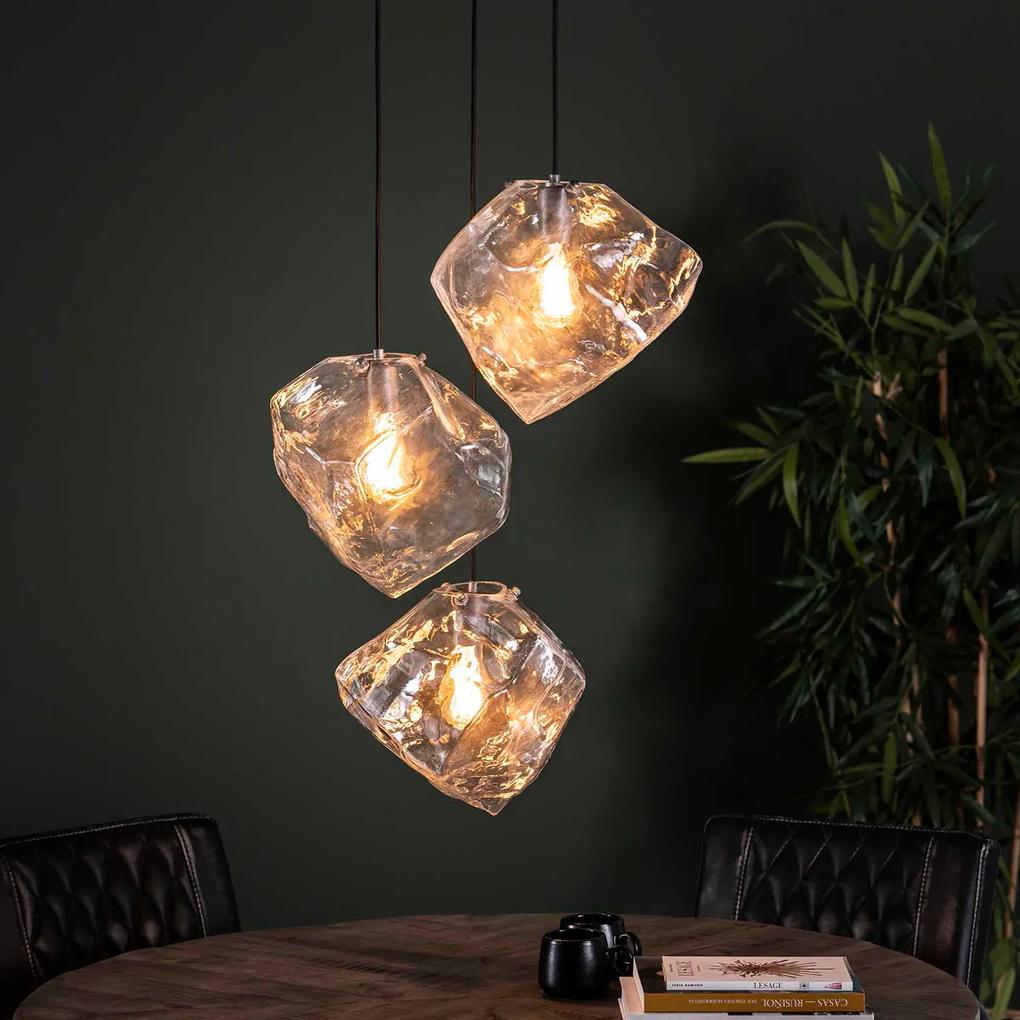 Glazen Hanglampen Steenvorm Transparant