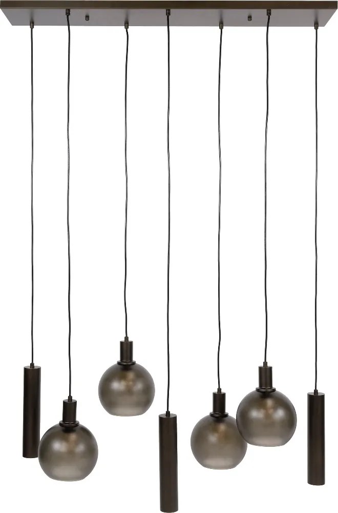 Design Hanglamp Met Glazen Bollen Bruin