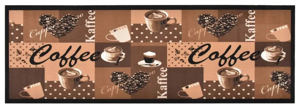 vidaXL Keukenmat wasbaar Coffee 45x150 cm bruin