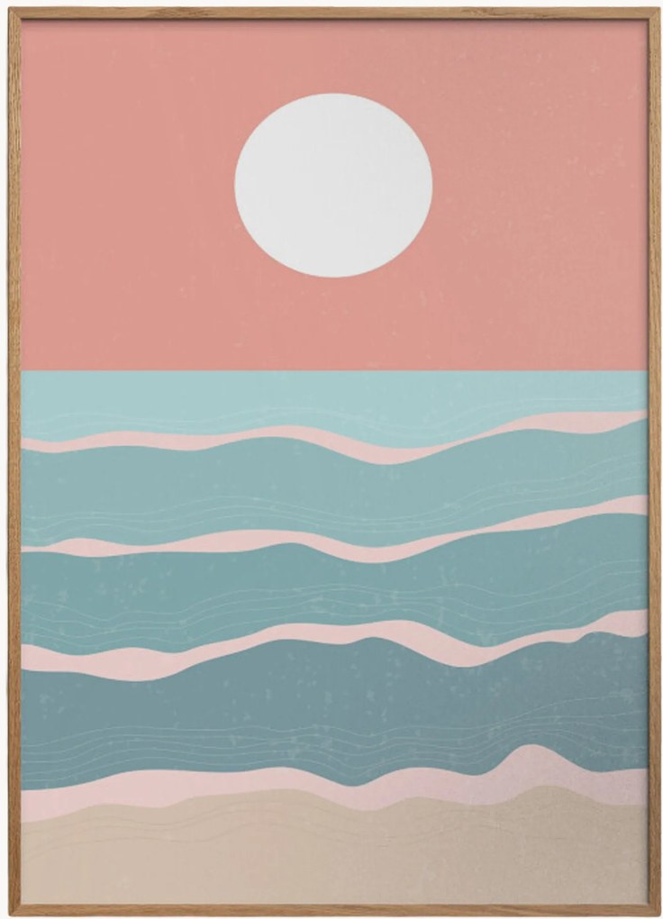 Ingelijste digitale print Sunset Over the Ocean No. 3