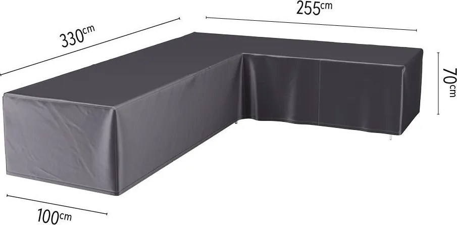 Platinum Aerocover loungesethoes rechts - Ademende hoes voor loungeset met een 90° hoek (L-vorm, links) 330 x 255 x 100 x H70cm