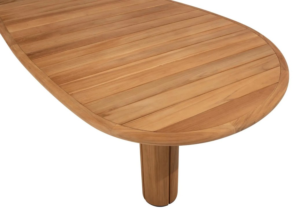 Taste by 4 Seasons Corsica teakhouten tuintafel met kiezelvormig blad 240 x 130 cm      houtkleur weerbestendig