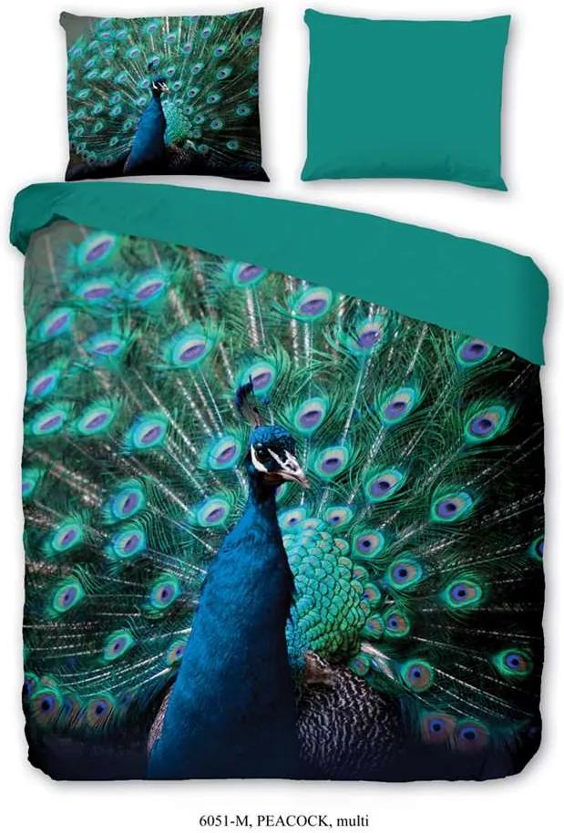 Pure dekbedovertrek Mighty Peacock - multikleur - 140x200/220 cm - Leen Bakker