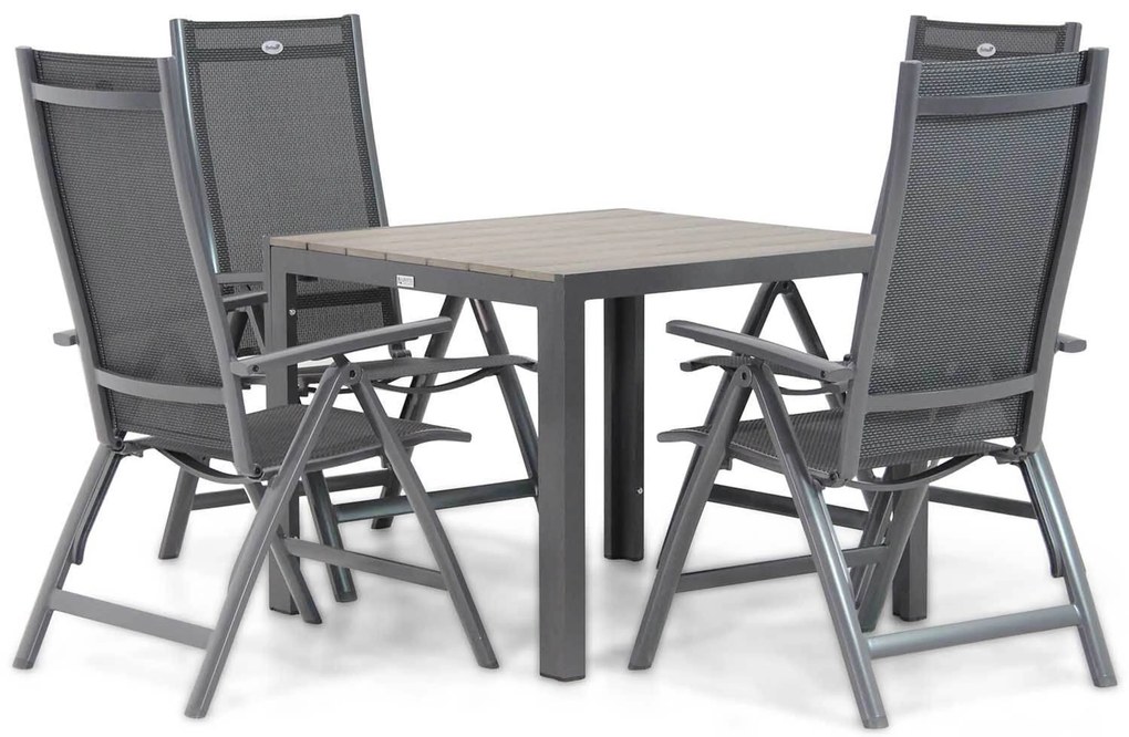 Tuinset 4 personen 92 cm Aluminium/Textileen /Aluminium/textileen Grijs Hartman Royal