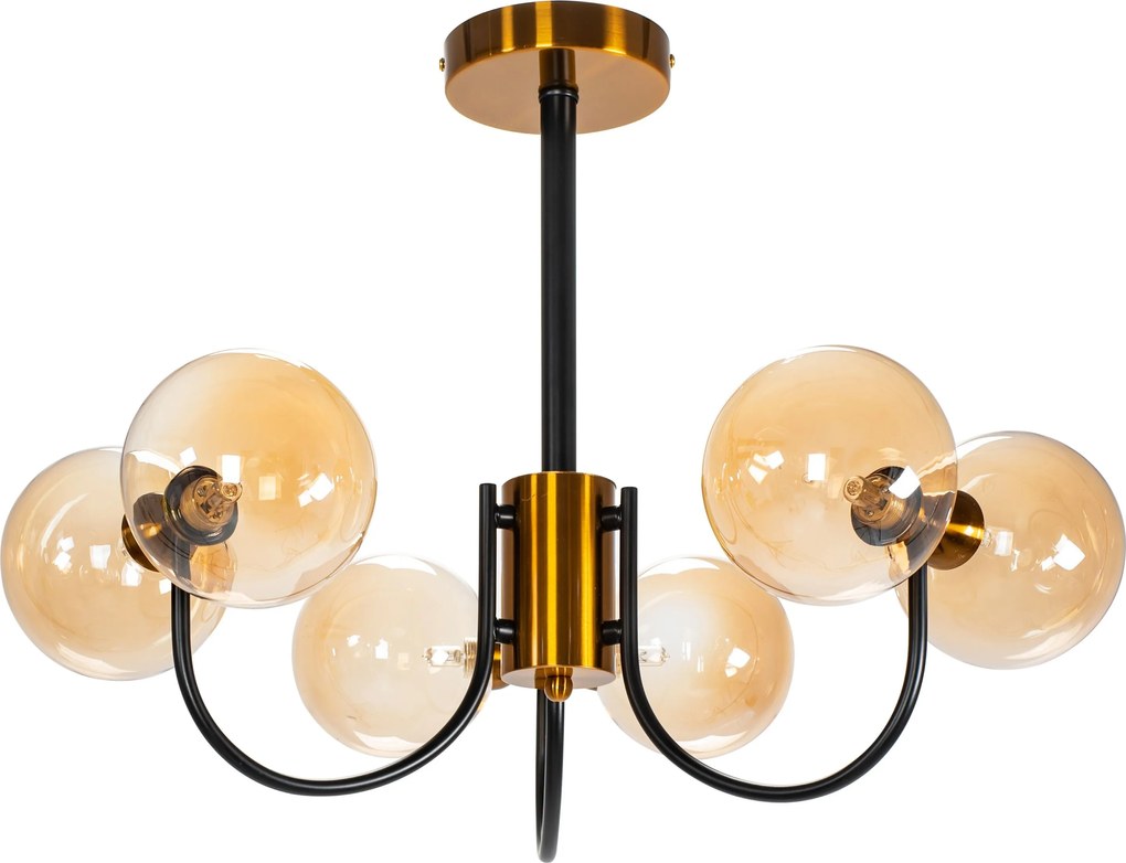 Hangende Glazen Plafondlamp APP1120-6CP  Gold