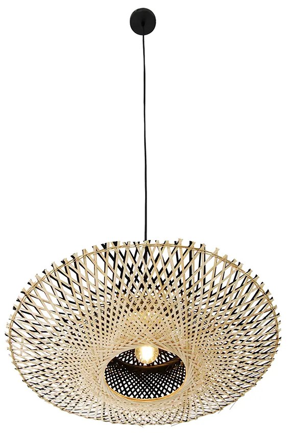Oosterse hanglamp zwart met bamboe 50cm - Rina