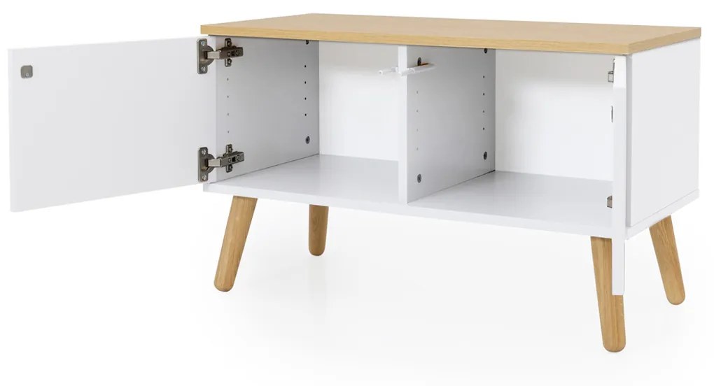 Tenzo Dot Schoenenkast Bankje Mat Wit - 79x37x48cm.