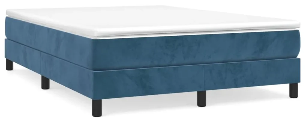 vidaXL Boxspringframe fluweel donkerblauw 140x200 cm