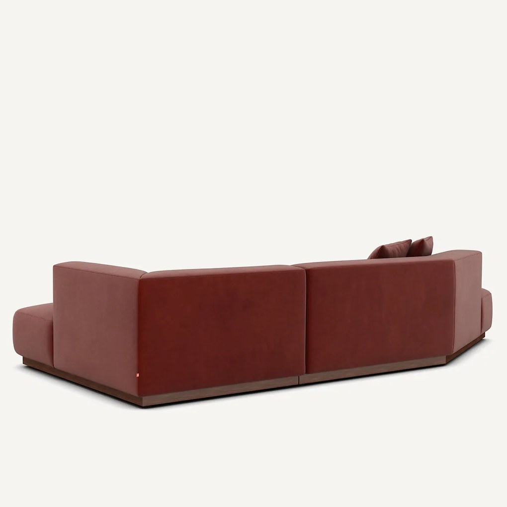 Rechter open hoekbank in fluweel, Jacopo