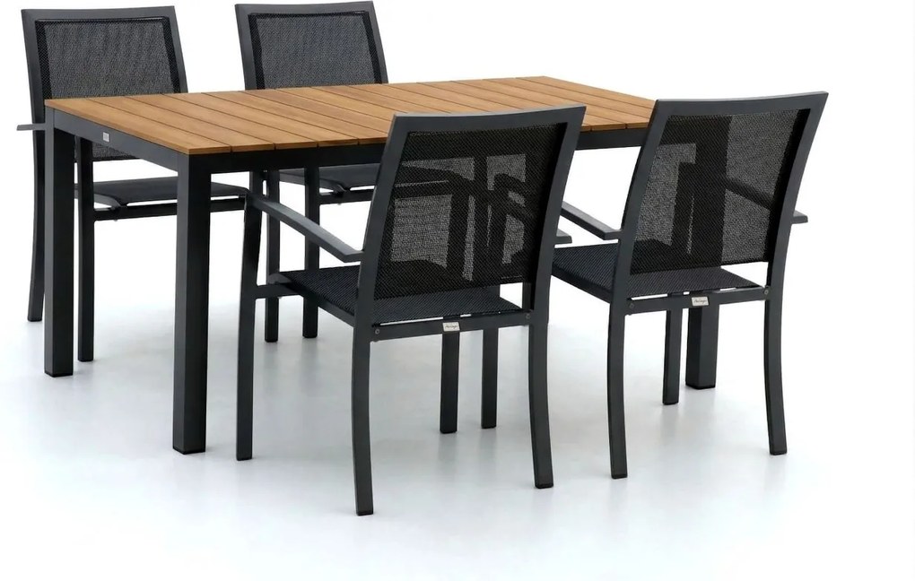 Diningset Bellagio  | 4 personen polywood | Tuinset stapelbaar | 5-delig | Kees Smit Tuinmeubelen