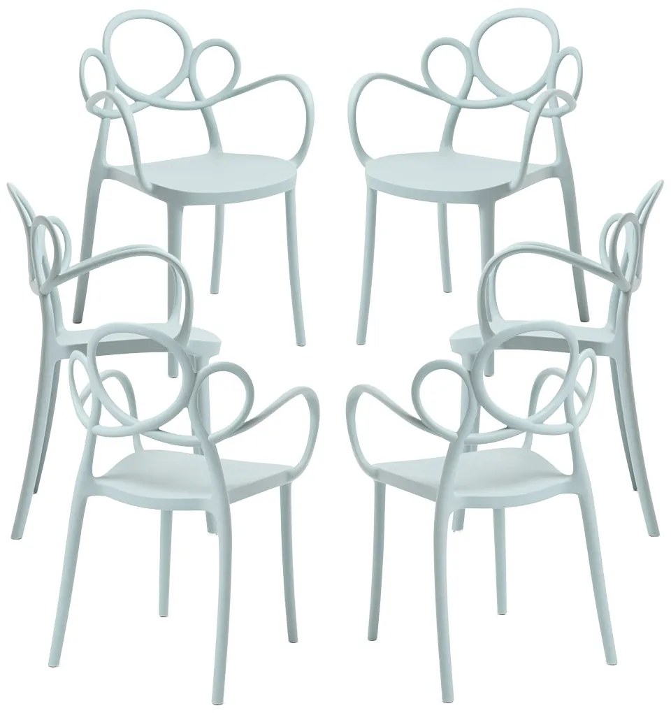 Pack 6 Sky Stoel met Armleuningen