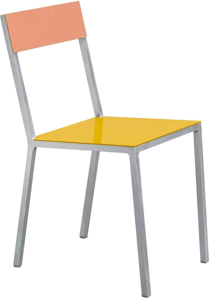 Valerie Objects Alu Chair stoel zitvlak geel rugleuning roze