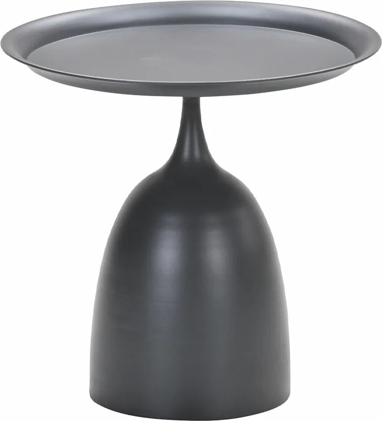 Garden Impressions Fresno loungestoelen donker grijs - Mati bijzettafel Ø50x48 cm