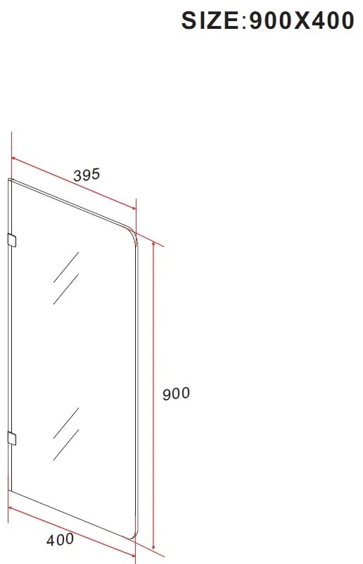 SaniGoods High urinoir schaamschot melk glas 90x40cm